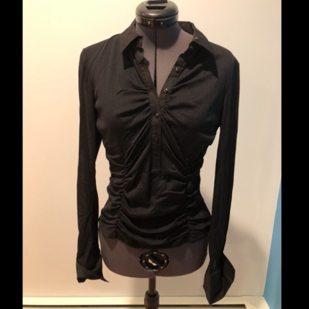 Kenneth Cole black button down blouse